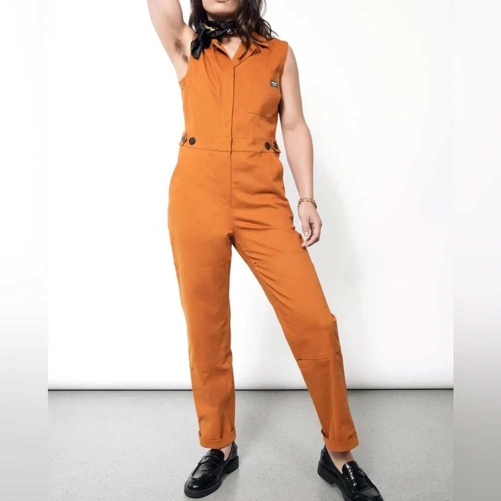 Wildfang The Essential Sleeveless High Waisted Coverall Burnt Orange 3X WL4700